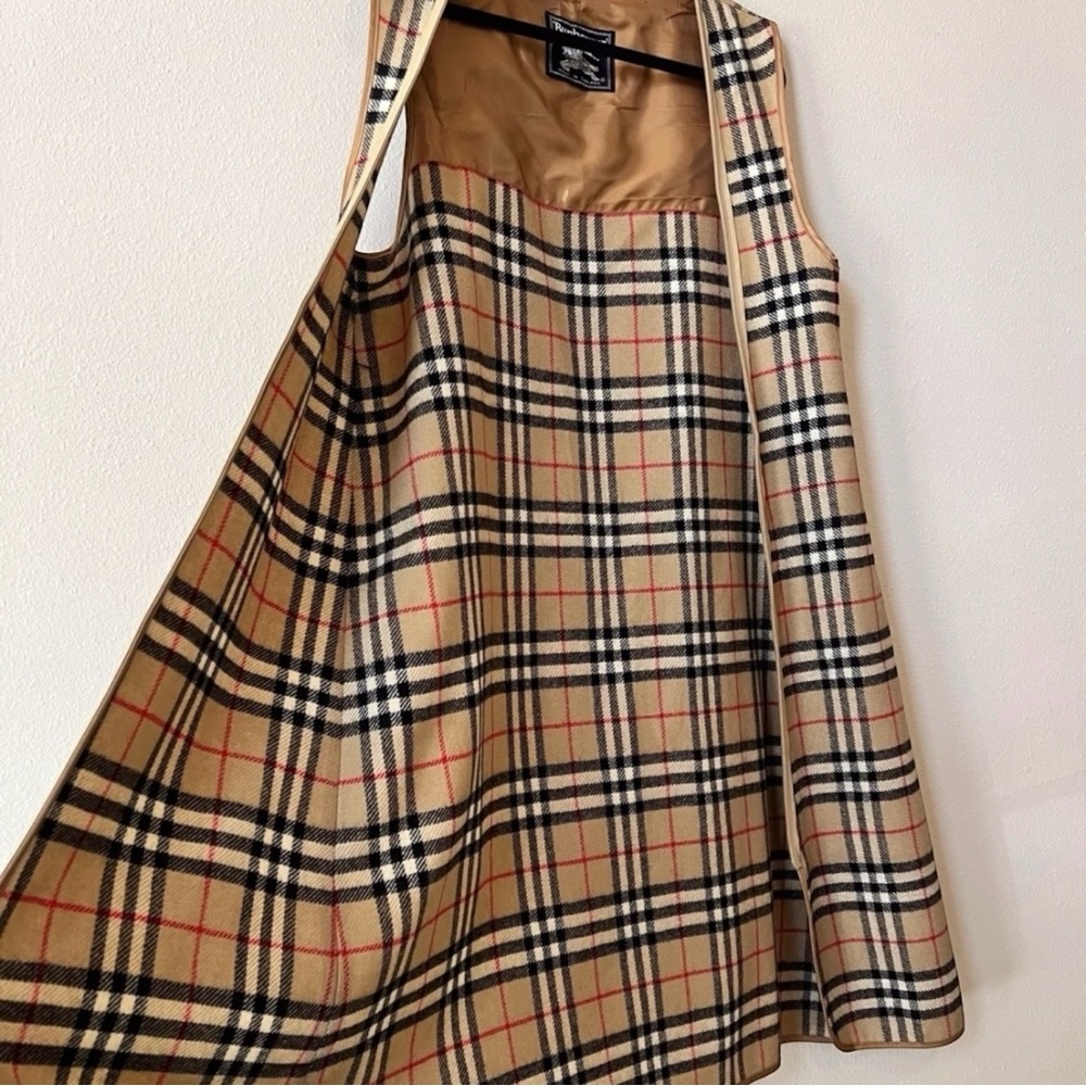Burberry Tan Black Red Classic Check Vest Dress - Picture 5 of 6